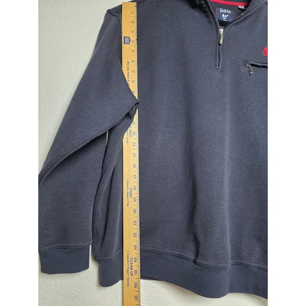 hajo Men’s 1/4 Zip Pullover Sweatshirt Navy Blue Chest Pocket Sz 48/50 (XL/2XL)